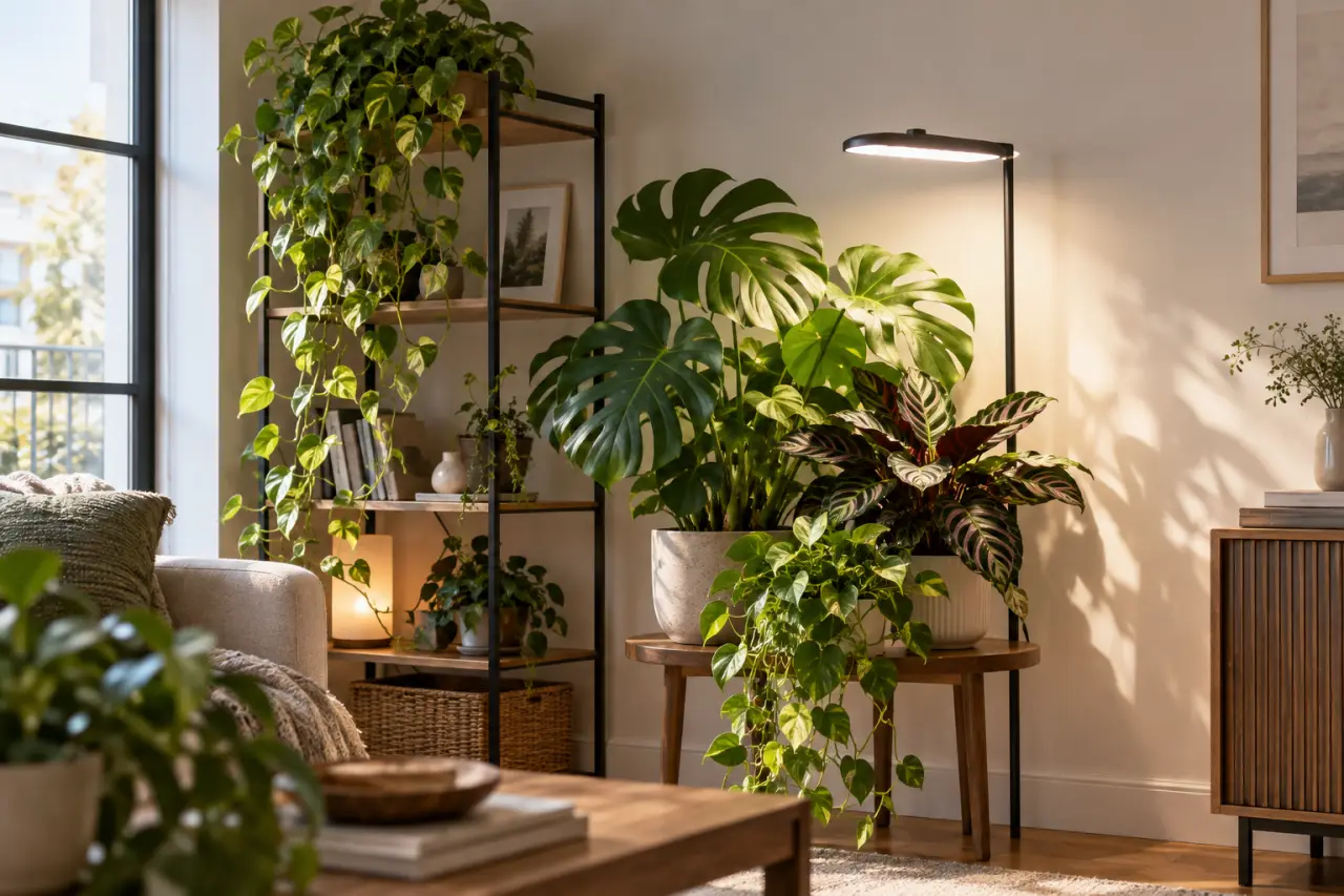Éclairage des plantes d’intérieur : 30 W pour 50 × 50 cm, à ajuster selon la plante