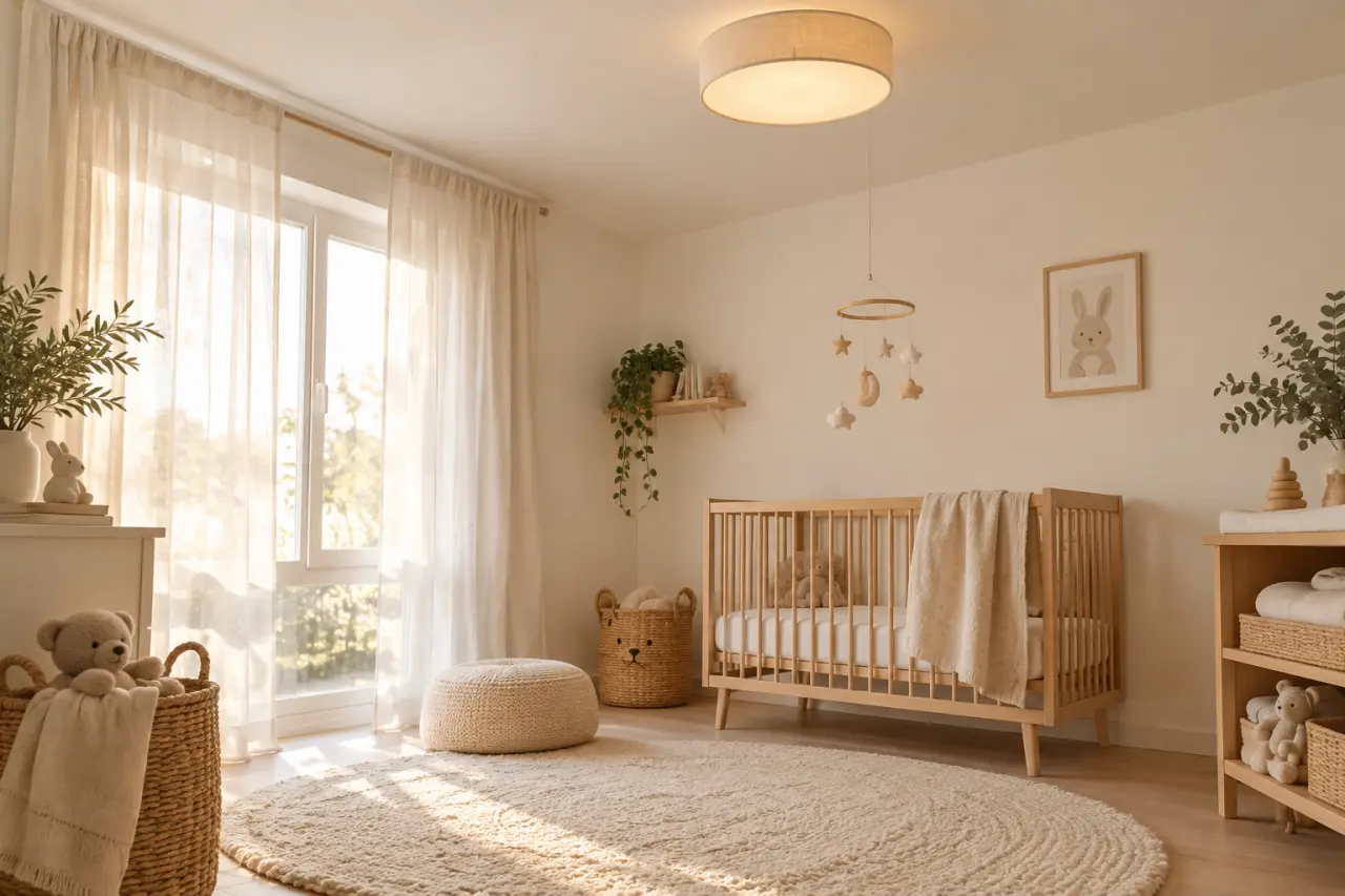 Plafonnier pour chambre de bébé : une lumière douce, sûre et évolutive