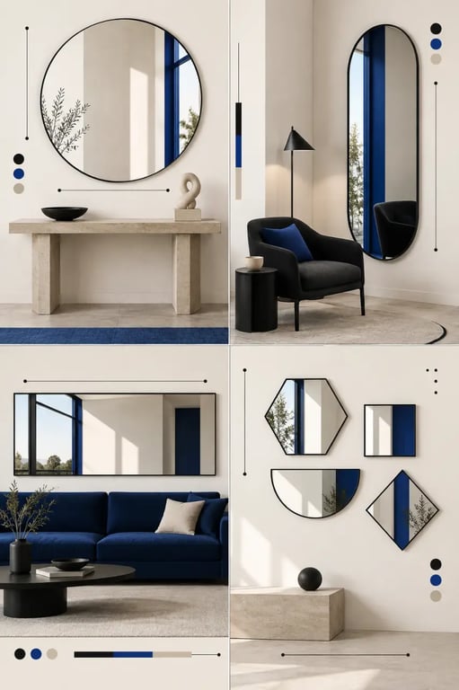 Miroir décoration salon rond ovale rectangulaire et géométrique selon le style de la pièce