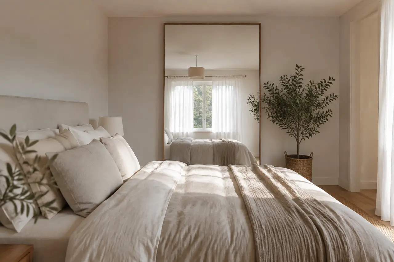 Face au lit, un miroir dans la chambre peut-il gêner le sommeil, l’ambiance et le repos ?